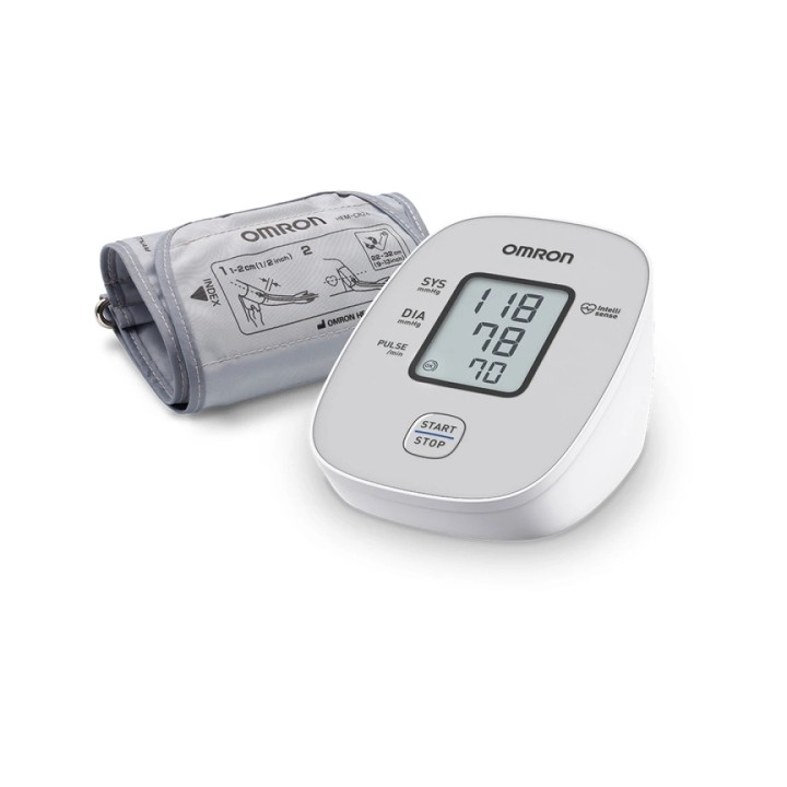 Omron M2 Basic Tensiometro de Brazo - Deteccion Latido Arritmico - Intellisense - Validacion Clinica - Color Blanco