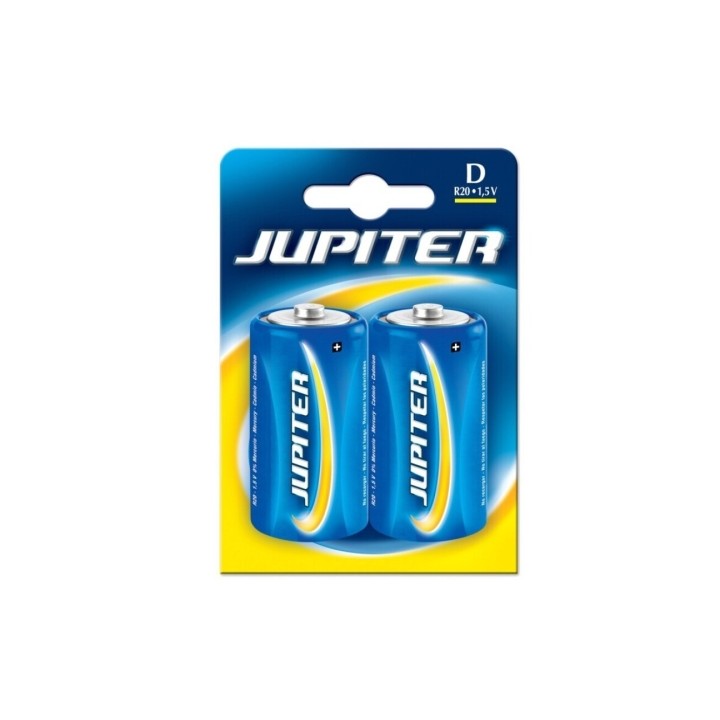 Jupiter Pack de 2 Pilas Salinas D R20 - Pilas Salinas para Aparatos de Bajo Consumo