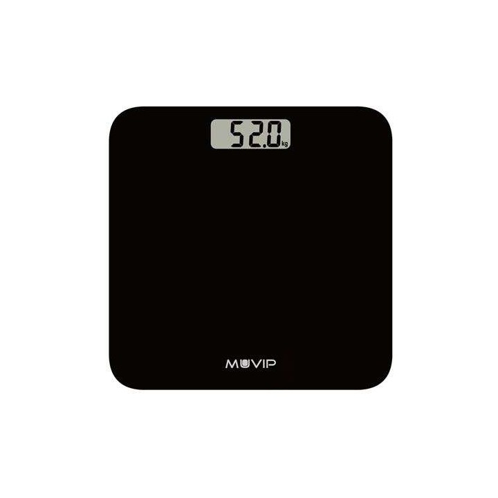 Muvip Bascula Digital de Baño - Capacidad 180Kg - Sensores Alta Precision - Color Negro