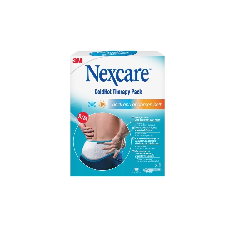 Nexcare Coldhot Therapy Compresa para Termoterapia - Incluye Cinturon S/M - Frio o Calor Superficial - Color Blanco