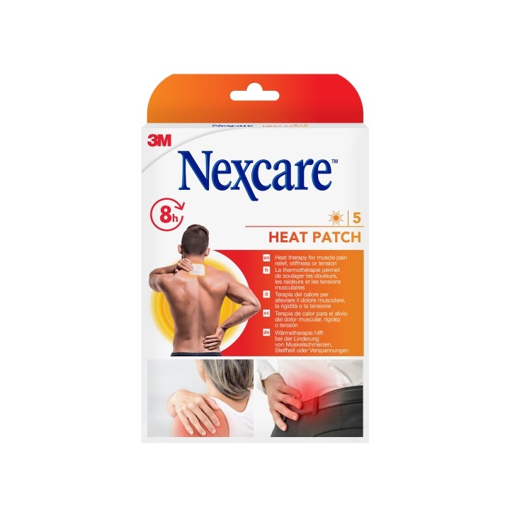 Nexcare Pack de 5 Parches Termicos - 9.5x13cm - Color Blanco