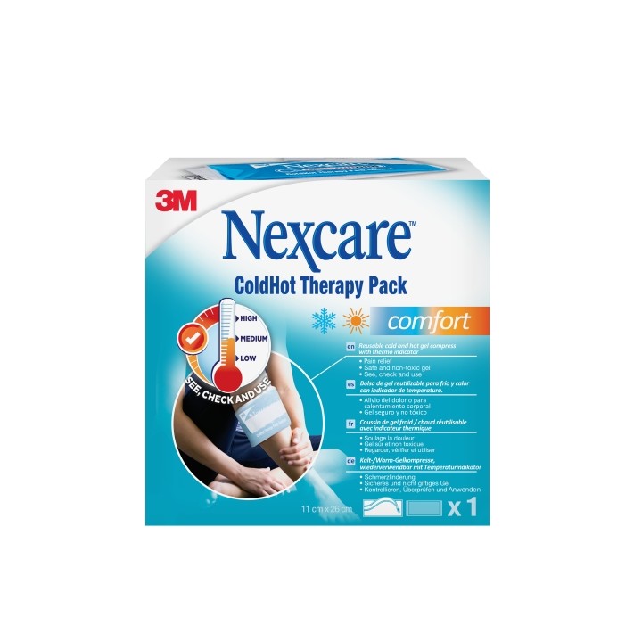 Nexcare Coldhot Therapy Comfort Compresa para Termoterapia - Frio o Calor Superficial - Incluye Funda Protectora - Color Azul
