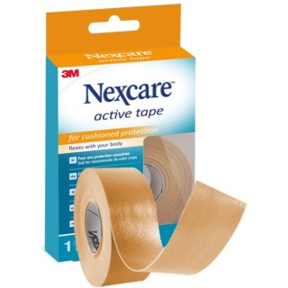 Nexcare Active Tape Cinta para Proteccion y Prevencion de Ampollas - 2.5cm x 4.5m - Transpirable - Color Marron