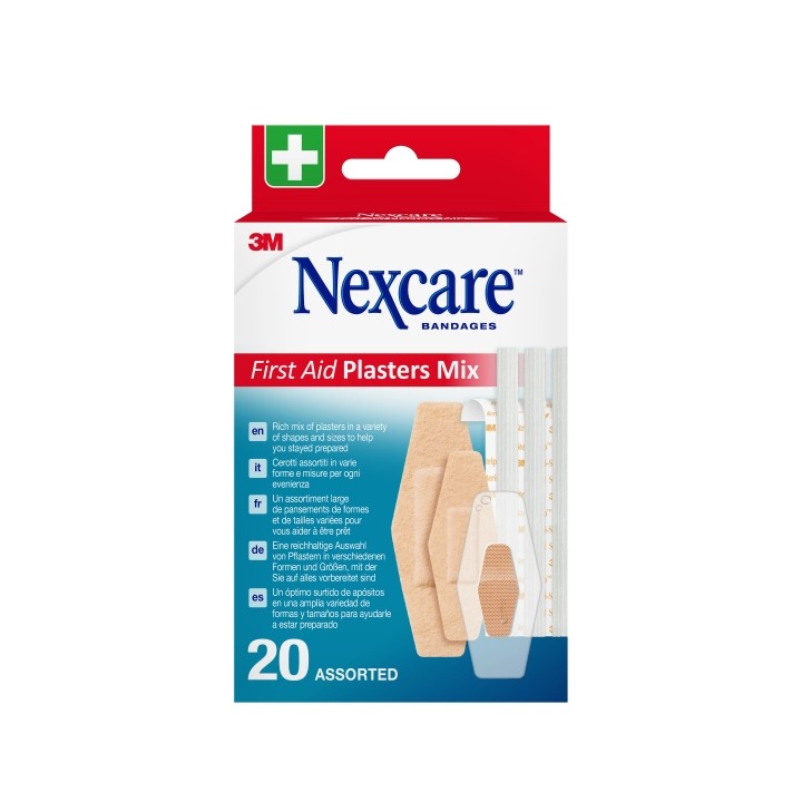 Nexcare Pack de 20 Apositos Surtidos - Transpirable - Colores Surtidos
