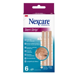 Nexcare Steri-Strip Pack de 6 Suturas Cutaneas - 6x75mm - Adhesivas - Transpirable - Color Piel