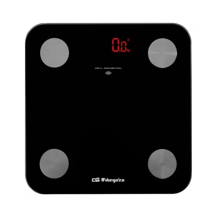 Orbegozo PB 3000 Bascula Electronica de Baño - Diseño de Cristal - Pantalla LED - Activacion Tactil - Capacidad 180kg - Indicado