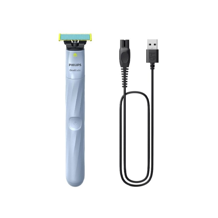 Philips OneBlade 1st Shave QP1324/20 Afeitadora Hibrida Facial - Tecnologia OneBlade con Cuchilla Antifriccion y Puntas Redondea
