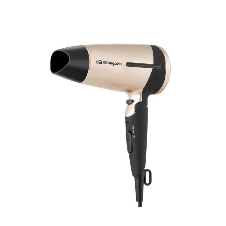 Orbegozo SE 1600 Secador Plegable de Viaje - Potente y Compacto - 2 Niveles de Temperatura - Pulsador de Aire Frio - Proteccion