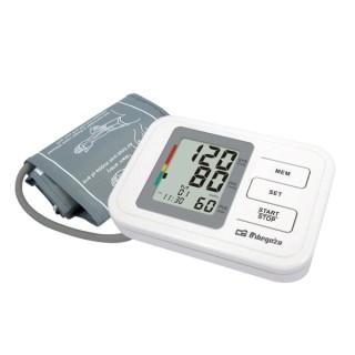 Orbegozo Tensiometro de Brazo Digital - Medicion Automatica Inteligente - 60 Memorias para 2 Usuarios - Pantalla LCD Iluminada -