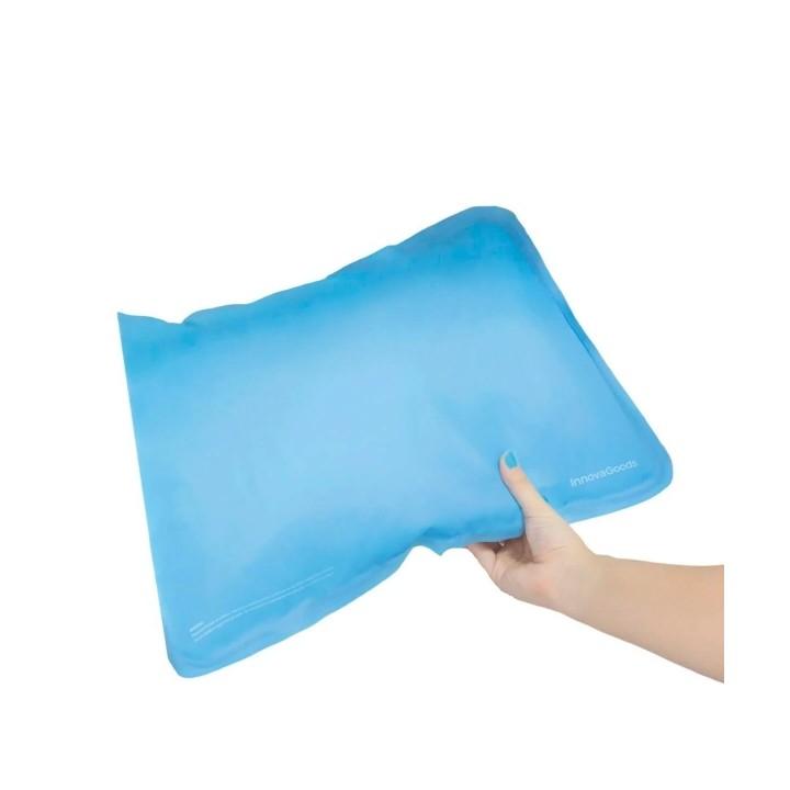 Innovagoods Refrish Cojin Refrescante Rellenable - Apto para Frigorifico - PVC - 52x35cm - Color Azul