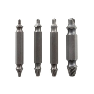 Innovagoods Brocas para Extraer Tornillos - Acero Templado Endurecido - 4 Piezas - Universal - Color Gris