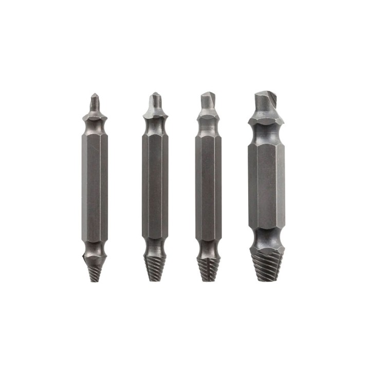 Innovagoods Brocas para Extraer Tornillos - Acero Templado Endurecido - 4 Piezas - Universal - Color Gris