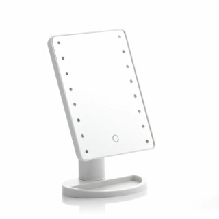 Innovagoods Perflex Espejo de Sobremesa - Luz LED Blanca Regulable - Inalambrico - Tactil - Soporte Desmontable - 17x27x12cm - C