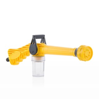 Innovagoods Forzater Pistola de Agua a Presion - 8 Tipos de Chorro - Deposito de 100ml - Multifuncion - 41x15x5.5cm - Color Amar