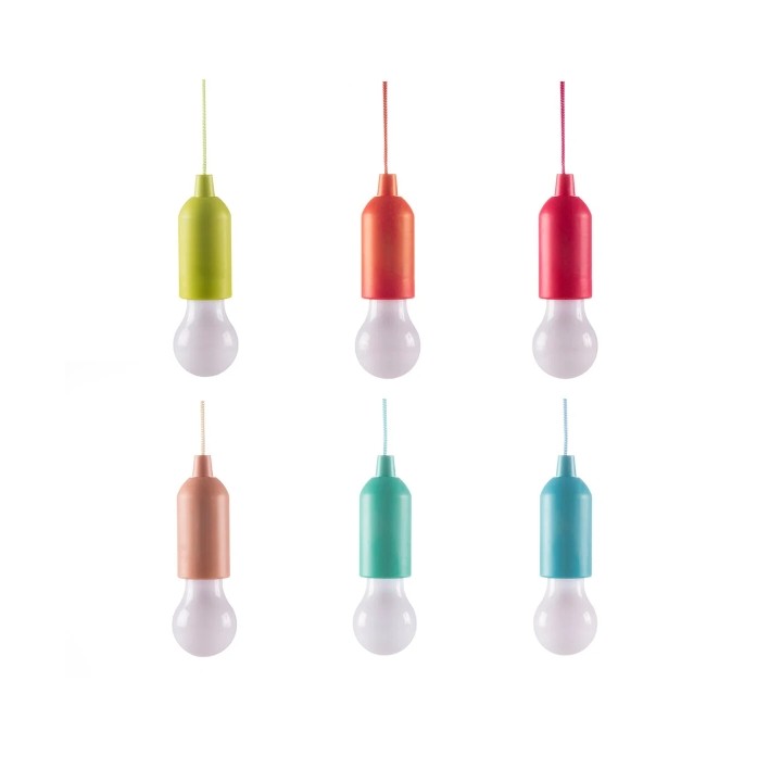 Innovagoods Bulby Bombilla LED Portatil con Cordon de 1.2m - Luz Blanca - Pilas AAA Incluidas - Estilo Retro - ABS - 5.5x16.5cm