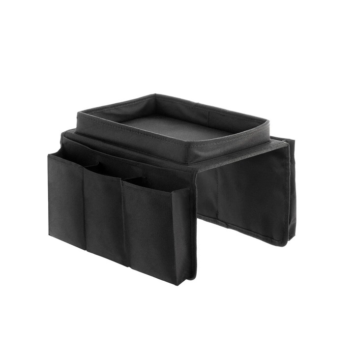 Innovagoods Bandeja para Sofa 2 en 1 - Multifuncion - Organizador de Mandos con 6 Compartimentos - Superficie Bandeja 26x17cm -