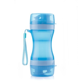 Innovagoods Pettap Botella 2 en 1 para Mascotas - Libre de BPA - Capacidad 500ml - Facil Limpieza - Incluye Tapas - Cordon de Tr