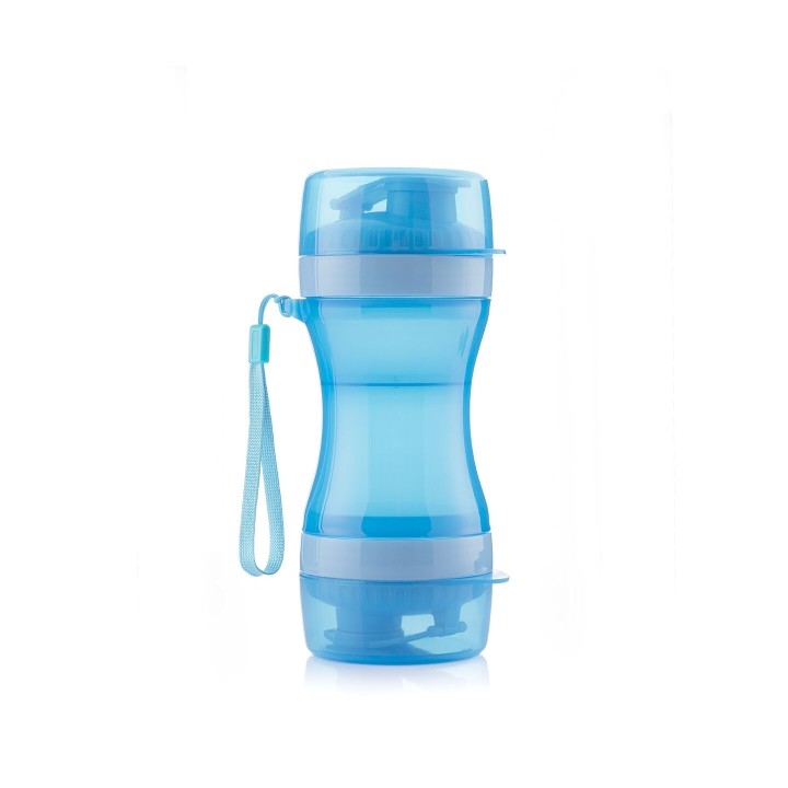 Innovagoods Pettap Botella 2 en 1 para Mascotas - Libre de BPA - Capacidad 500ml - Facil Limpieza - Incluye Tapas - Cordon de Tr