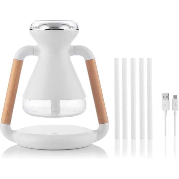 Innovagoods Misvolt Humidificador Difusor de Aromas 3 en 1 - Cargador Inalambrico - Deposito de 230ml - Silencioso - Incluye Cab