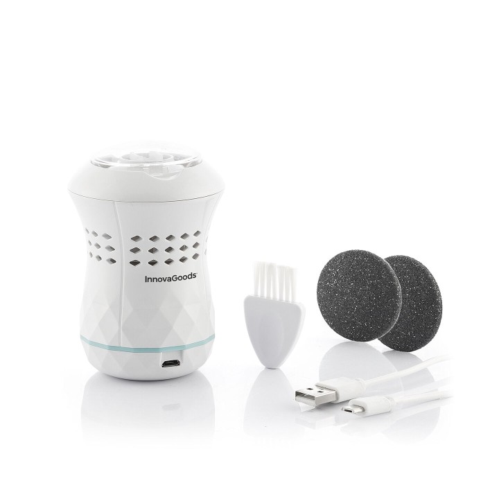 Innovagoods Sofeem Lima de Pedicura - Aspirador Integrado - 2 Velocidades - Bateria 400mAh - Indicador LED - Recargable - Facil