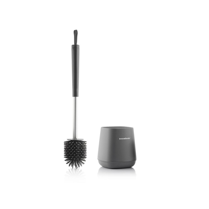 Innovagoods Kleanu Escobilla de Goma para Inodoro - Antideslizante - Sistema Antigoteo - Facil Limpieza - Antibacteriana - 12x43