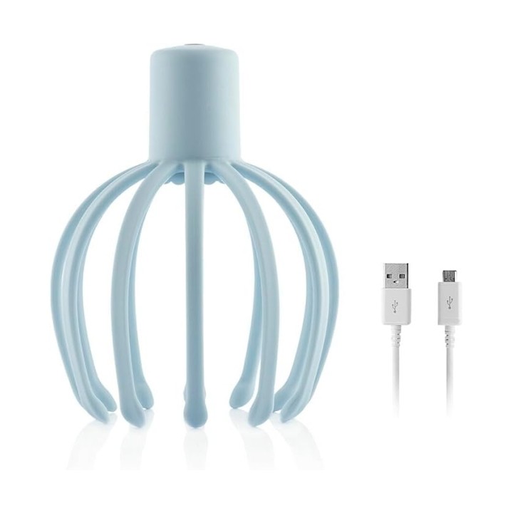 Innovagoods Helax Masajeador de Cabeza Inalambrico - Bateria 650mAh - Vibracion 360º - Cable USB-C - Recargable - Silencioso - 1