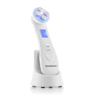 Innovagoods Wace Masajeador Facial - Bateria 600mAh - Radiofrecuencia - Fototerapia - Electroestimulacion - Pantalla LED - Recar