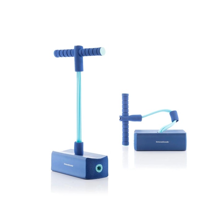 Innovagoods Funp Pogo Saltarin de Goma - Soporta hasta 70kg - Antideslizante - Sonido de Pitido - 55x24x11cm - Color Azul