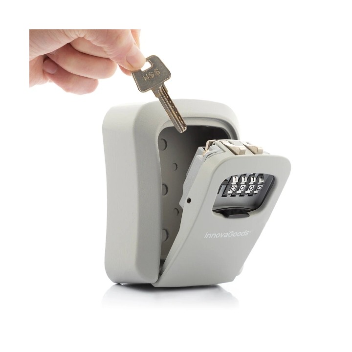 Innovagoods LorK Caja de Seguridad Compacta para Llaves - Incluye Accesorios - Multifuncion - Cerradura de Combinacion - 8.5x11.
