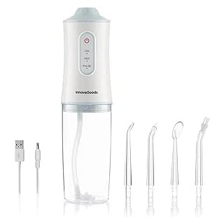 Innovagoods Denter Irrigador Dental Inalambrico - Potencia 4W - Presion 110psi - Bateria 2000mAh - Deposito de 220ml - IPX6 - Re