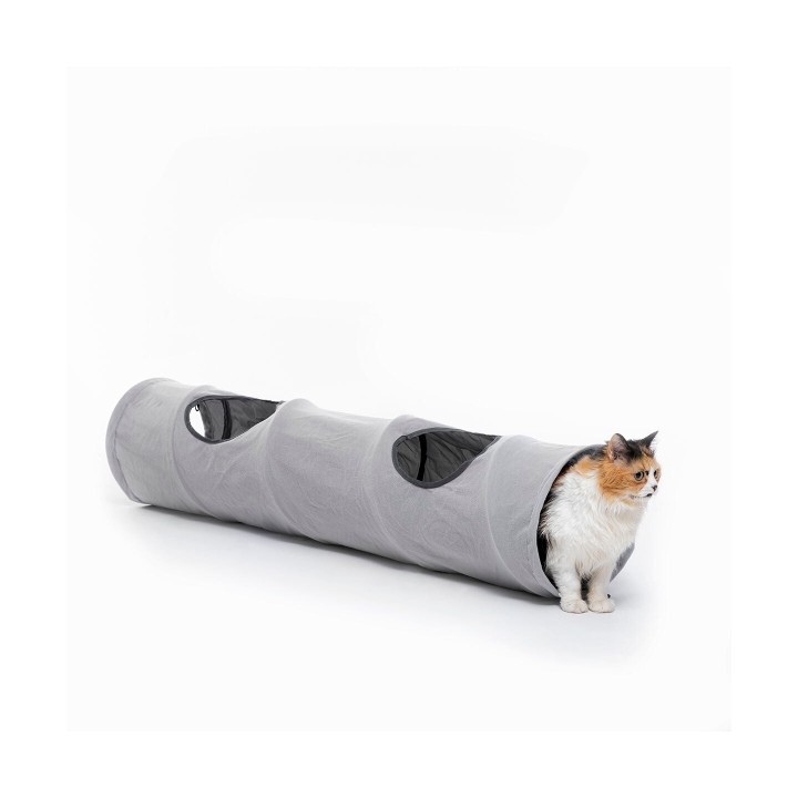 Innovagoods Funnyl Tunel Portatil para Mascotas - Plegable - Resistente al Agua - Multifuncional - 25x114cm - Color Gris