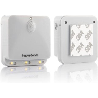 Innovagoods Lumtoo Pack de 2 Luces LED con Sensor de Movimiento - Adhesivo de Calidad - Alcance 5m - Apagado Automatico - 2.6x6.