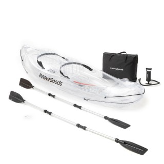 Innovagoods Kayak Inflable para 2 Personas - Bomba Manual - Soporta hasta 180kg - Incluye Accesorios - Bolsa de Transporte - 2 R