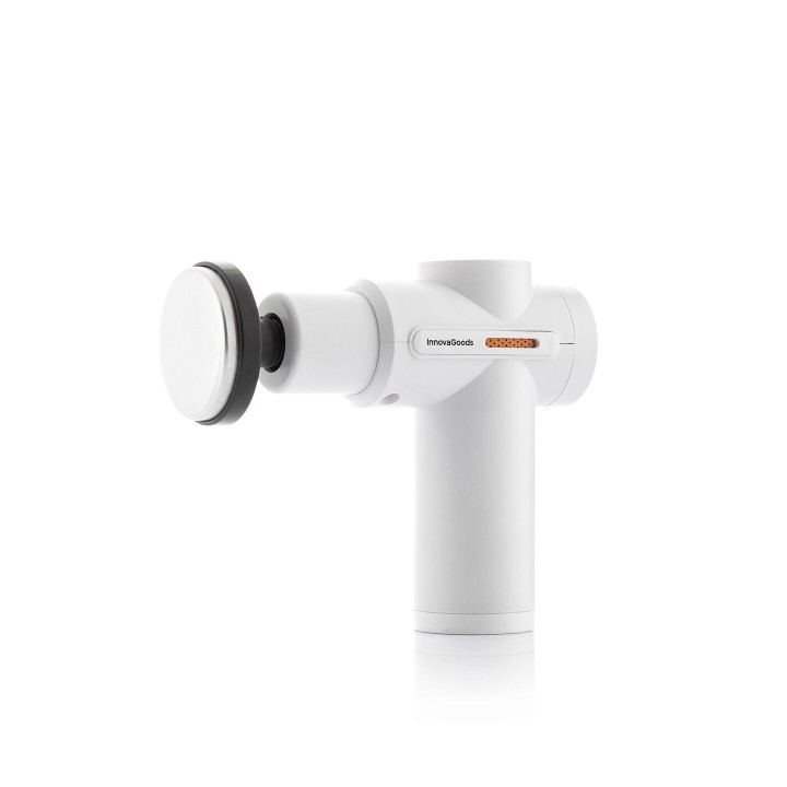 Innovagoods Masajeador Pistola de Masaje Muscular con Calor y Frio - 6 Cabezales Intercambiables - 6 Velocidades - Pantalla LCD