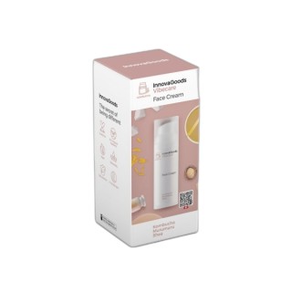Innovagoods Vibecare Crema Facial Hidratante de Kombucha - Contenido 50ml - Vegano - Uso Diario - Dermatologicamente Probado - N