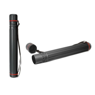 Tubo Portaplanos Grande - Medidas 8x64cm - Con Tapa y Bandolera - Color Negro