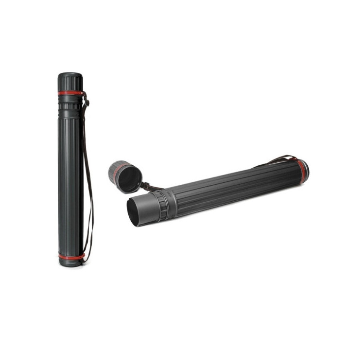 Tubo Portaplanos Grande - Medidas 8x64cm - Con Tapa y Bandolera - Color Negro