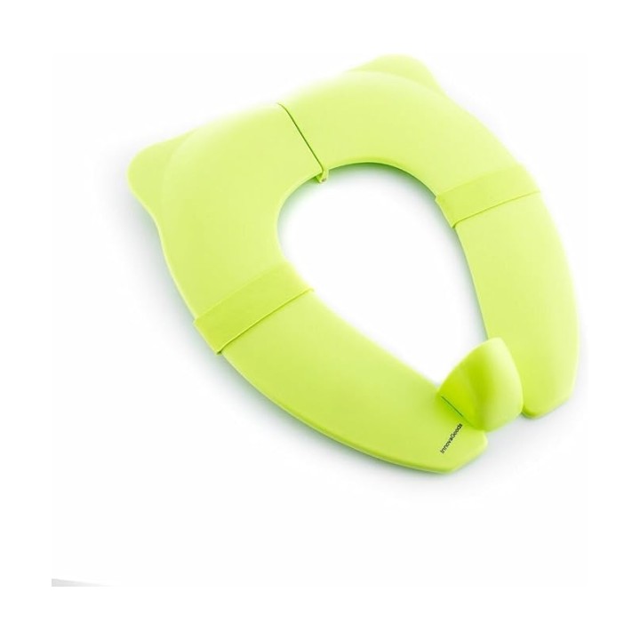 Innovagoods Foltry Reductor de Inodoro Plegable - Antisalpicaduras - Antideslizante - Facil Limpieza - 29x6x34cm - Color Verde