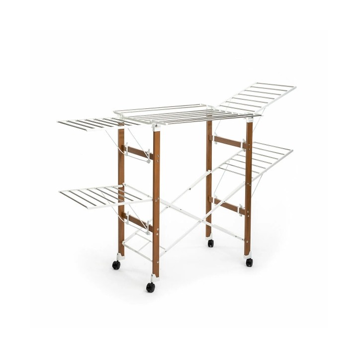 Innovagoods Dreeyl Tendedero Vertical con Ruedas - 38 Barras - Soporta hasta 20kg - Acero Inoxidable - Plegable - 6 Alas Despleg