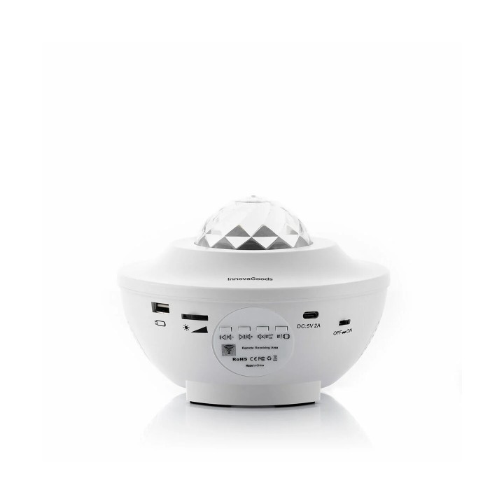Innovagoods Sedlay Proyector de Estrellas con Altavoz - Bluetooth - Cable 145cm - Luz LED - Temporizador - Antideslizante - Apag