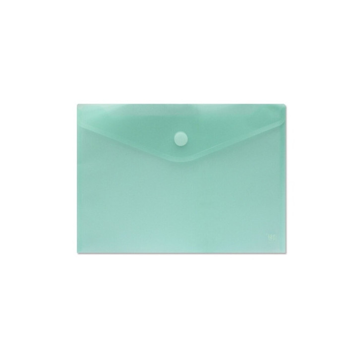 Sobre Portadocumentos A4 - Cierre de Velcro - Fabricado en Polipropileno - Medidas 325x230mm - Verde Transparente