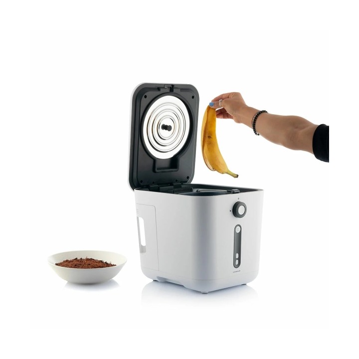 Innovagoods Ewooster Compostador Electrico Portatil - 550W - Capacidad 3L - Cubeta Ceramica Antiadherente Extraible - Silencioso