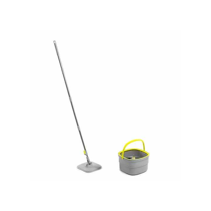 Innovagoods Selimop Fregona de Microfibra Giratoria - Cubo Separador de 2.5L con Autolimpieza - Palo Desmontable de 156cm - 2 Mo