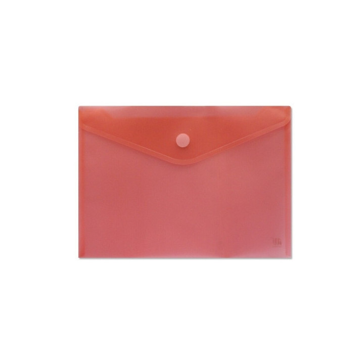 Sobre Portadocumentos A4 - Cierre de Velcro - Fabricado en Polipropileno - Medidas 325x230mm - Rojo Transparente