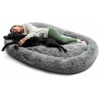 Innovagoods Cama Extragrande para Mascotas y Humanos - Bolsillo Lateral - Antideslizante - Facil Limpieza - Poliester - Ergonomi