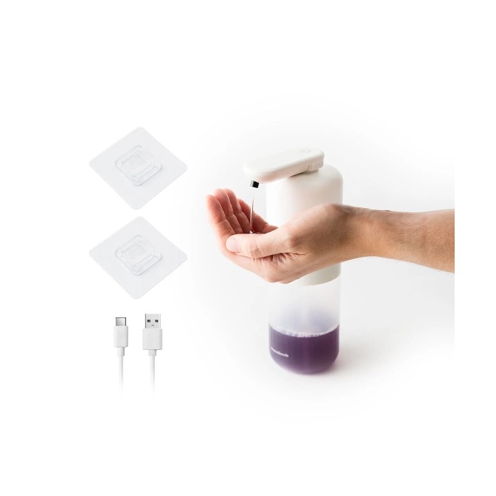 Innovagoods Bitesap Dipensador de Jabon Liquido Automatico - Bateria 1200mAh - Deposito de 350ml - IPX5 - Recargable - Sistema A