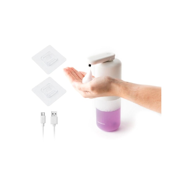 Innovagoods Bitefom Dipensador de Jabon en Espuma Automatico - Bateria 1200mAh - Deposito de 350ml - IPX5 - Recargable - Sistema