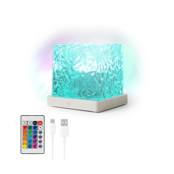 Innovagoods Boralamp Proyector de Auroras Boreales - Autonomia 120min - Cable USB-C - Bateria 1200mAh - Luz LED RGB - Recargable