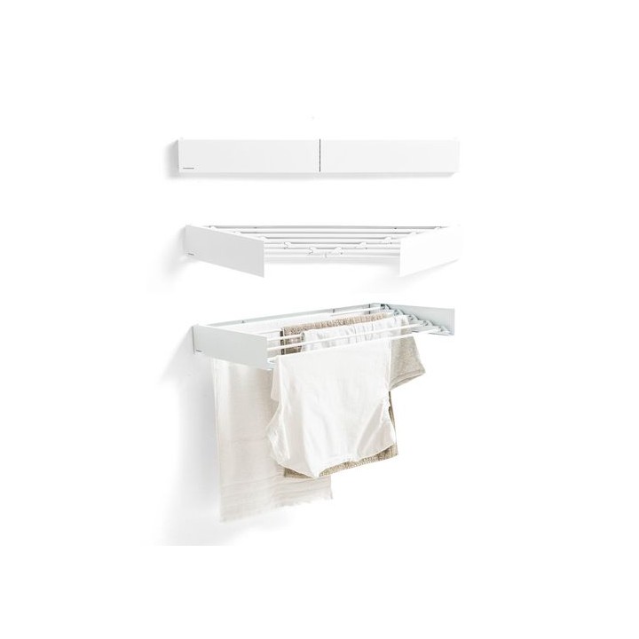 Innovagoods Dryva 80 Tendedero de Pared Extensible - Retractil - Incluye Accesorios de Montaje - Plegable - Resistente a la Corr