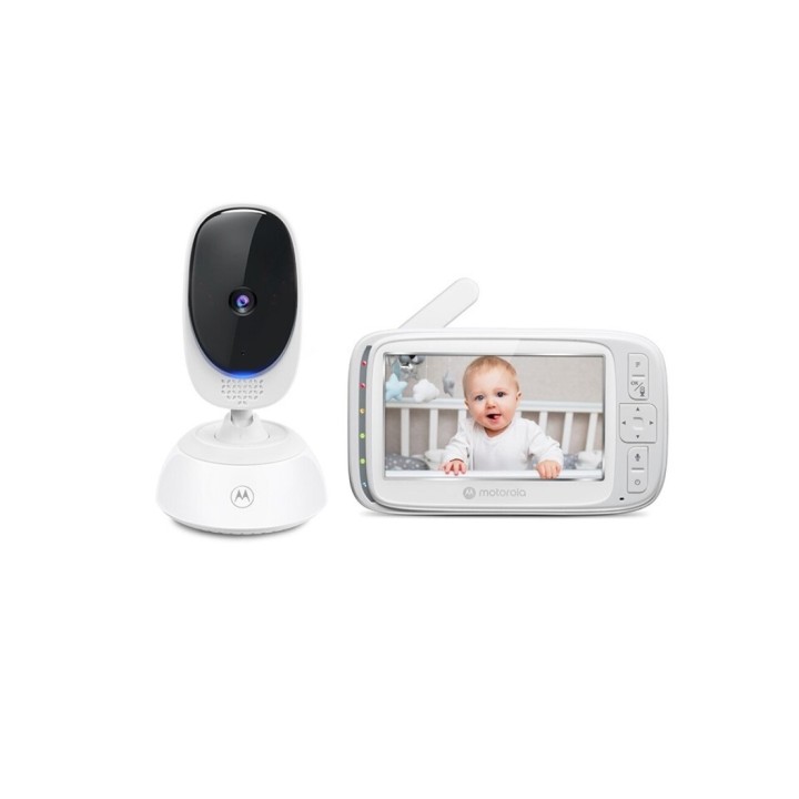 Motorola Nursery VM75 Vigilabebes con Camara - Sonidos de nanas - Comunicacion Bidireccional - Pantalla 5" - Sensor de Temperatu